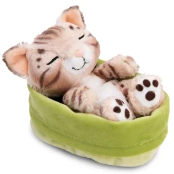 NICI My Nici Pets>Kuscheltier Sleeping Pets Bengal Katze Im Hellgrunen Korbchen