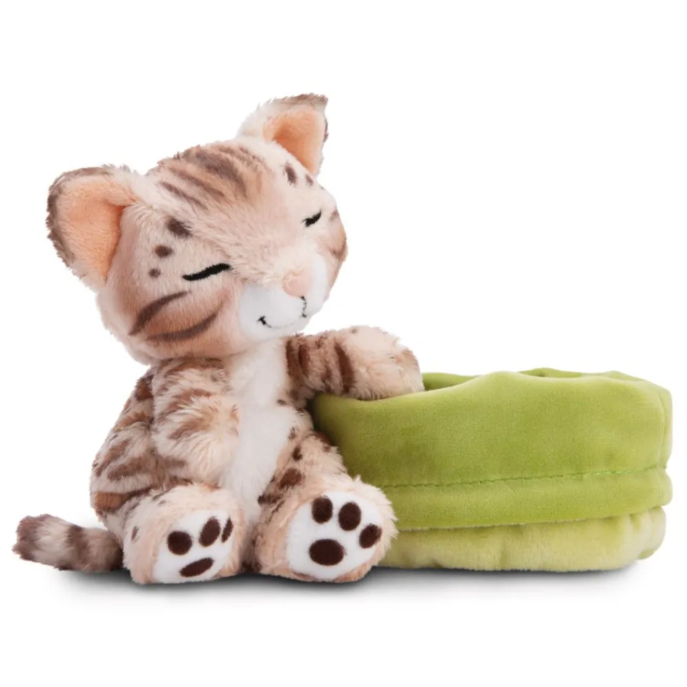 NICI My Nici Pets>Kuscheltier Sleeping Pets Bengal Katze Im Hellgrunen Korbchen